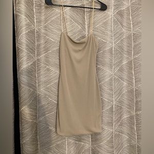 Crème Colored Tight fitting Cocktail Dress